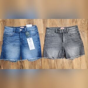 ONLY Women’s Mid-Rise Denim Shorts - Blue and Gray